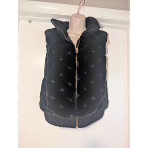 Juicy Couture black faux fur vest sz Med Rare Vintage